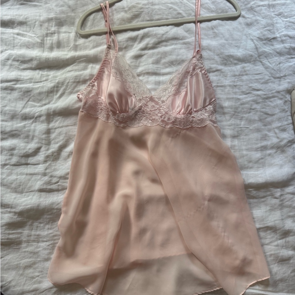 Elegant silk pink Lace cami (vintage)